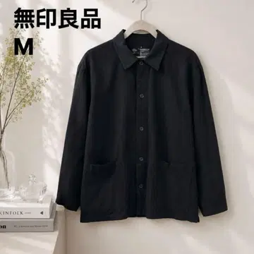 무인양품 긴팔 셔츠 자켓 블랙 M 사이즈 남성용