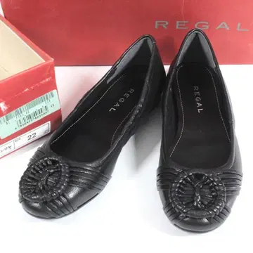 [ 미사용 새상품 ] REGAL 리갈 펌프스 22cm 블랙 로우힐 가죽