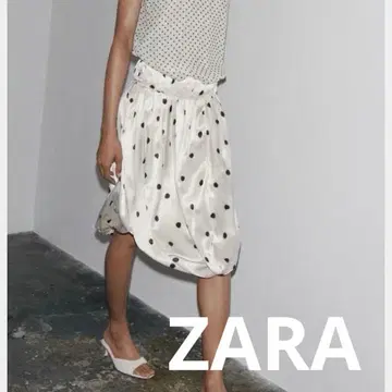 새상품급 ] ZARA 자라 2025 ZW 컬렉션 폴카 벌룬 미디 스커트