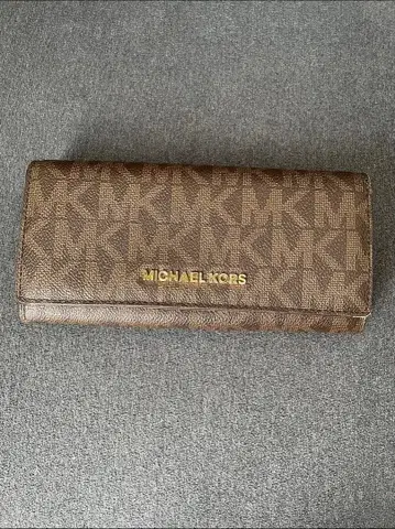 MICHAEL KORS 장지갑 브라운 로고 패턴