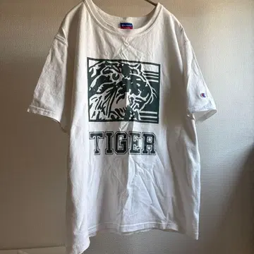 Champion TIGER 프린트 티셔츠 화이트 M size