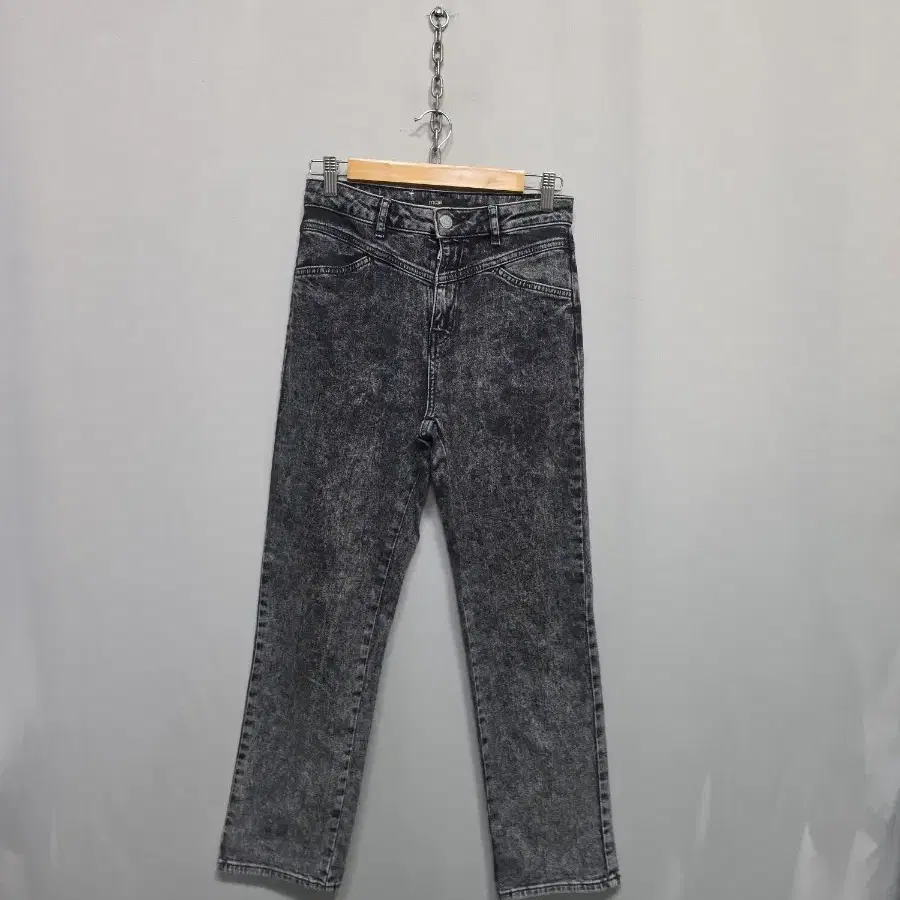 마쥬 워싱 데님 팬츠 블랙