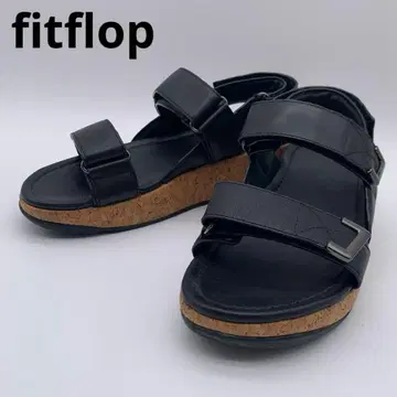 핏플랍 샌들 코르크 밑창 통굽 블랙 블랙 컬러 25cm 영국