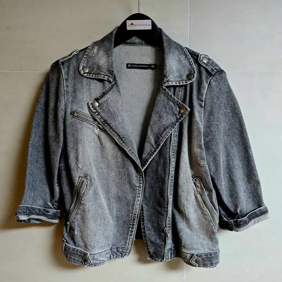 ZARA WOMAN 데미지 데님 숏 자켓