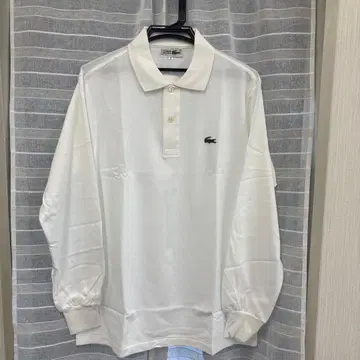 CHEMISE LACOSTE 긴팔 피케 셔츠 화이트 사이즈 4