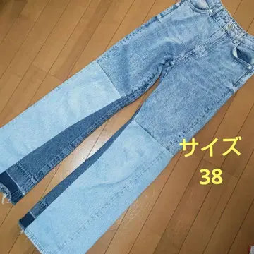 사이즈 38 ZARA 자라 패치워크 데님 팬츠