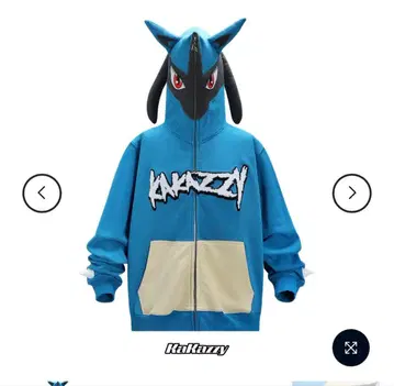 Kakazzy 풀 집업 후드티 루카리오풍