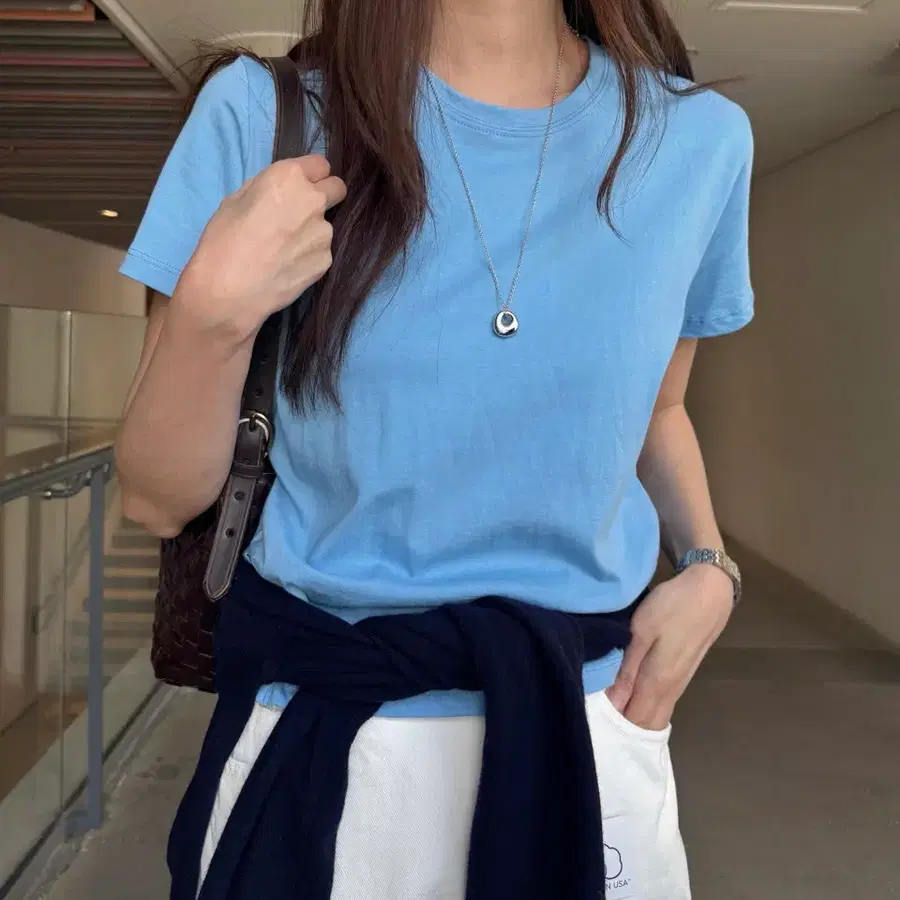 파란티셔츠 싸이흠뻑쇼옷 피그먼트반팔티