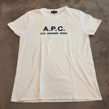 A.P.C. 로고 프린트 티셔츠 화이트 L