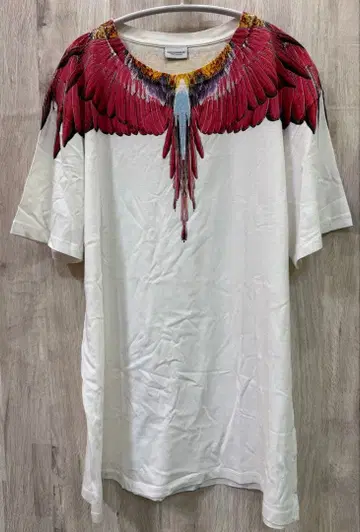 MARCELO BURLON 페더 프린트 티셔츠 화이트 M 사이즈