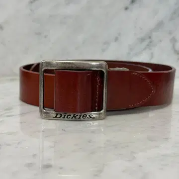 Dickies 디키즈 천연 가죽 가죽 벨트 브라운 로고 두꺼움