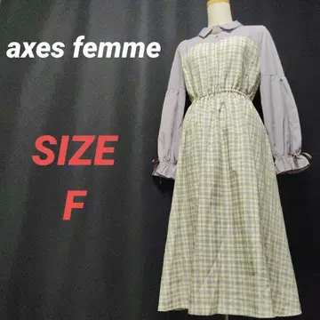 axes femme 엑시즈팜 롱 원피스 체크 퍼플