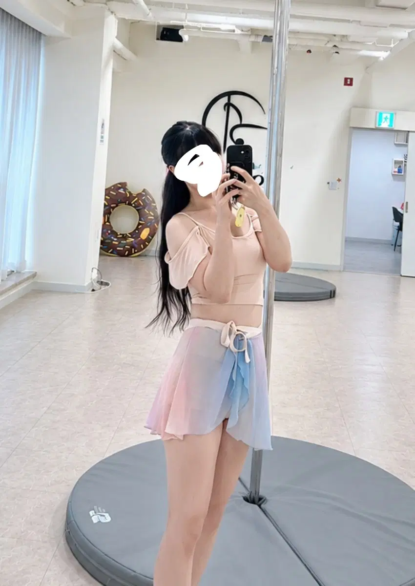 무지개 폴웨어&발레 랩스커트