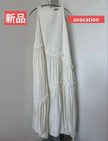 avacation 아바케이션 개더 원피스 화이트