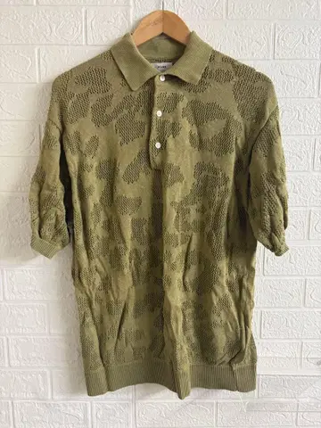 BEAMS 피케 셔츠 올리브 M 사이즈