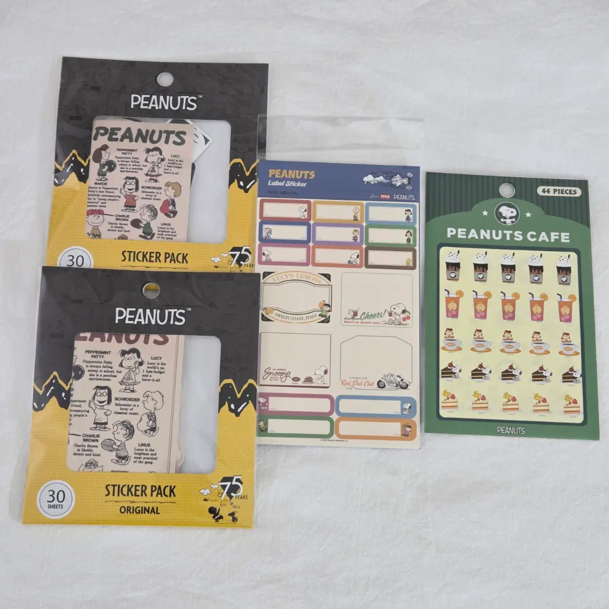 피너츠 스누피 스티커 4종 일괄
