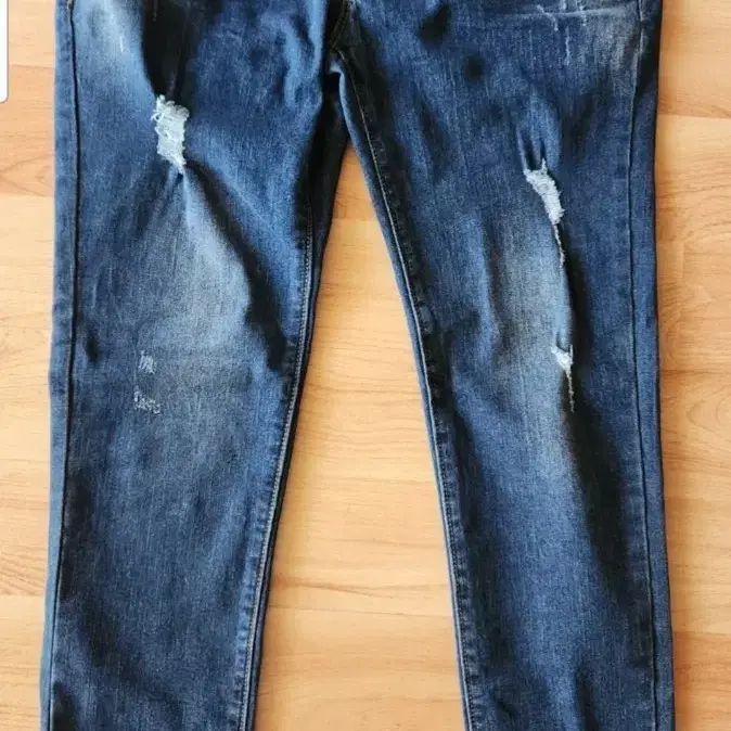 NII블루 데미지 진청 데님 팬츠