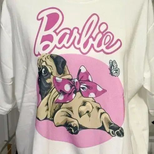 바비 강아지 반팔 티셔츠 화이트