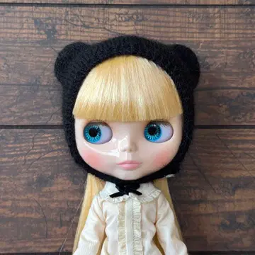 네오 브라이스 아웃핏 곰 고양이 보닛 모헤어 니트 블랙