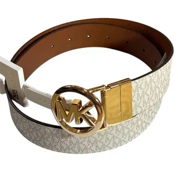 Michael Kors 벨트 S 리버서블 MK 로고 모노그램 화이트