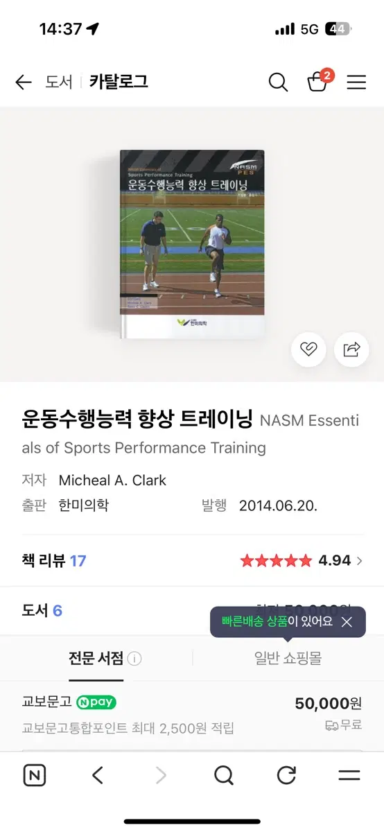운동수행능력 향상 트레이닝 NASM PES 교재
