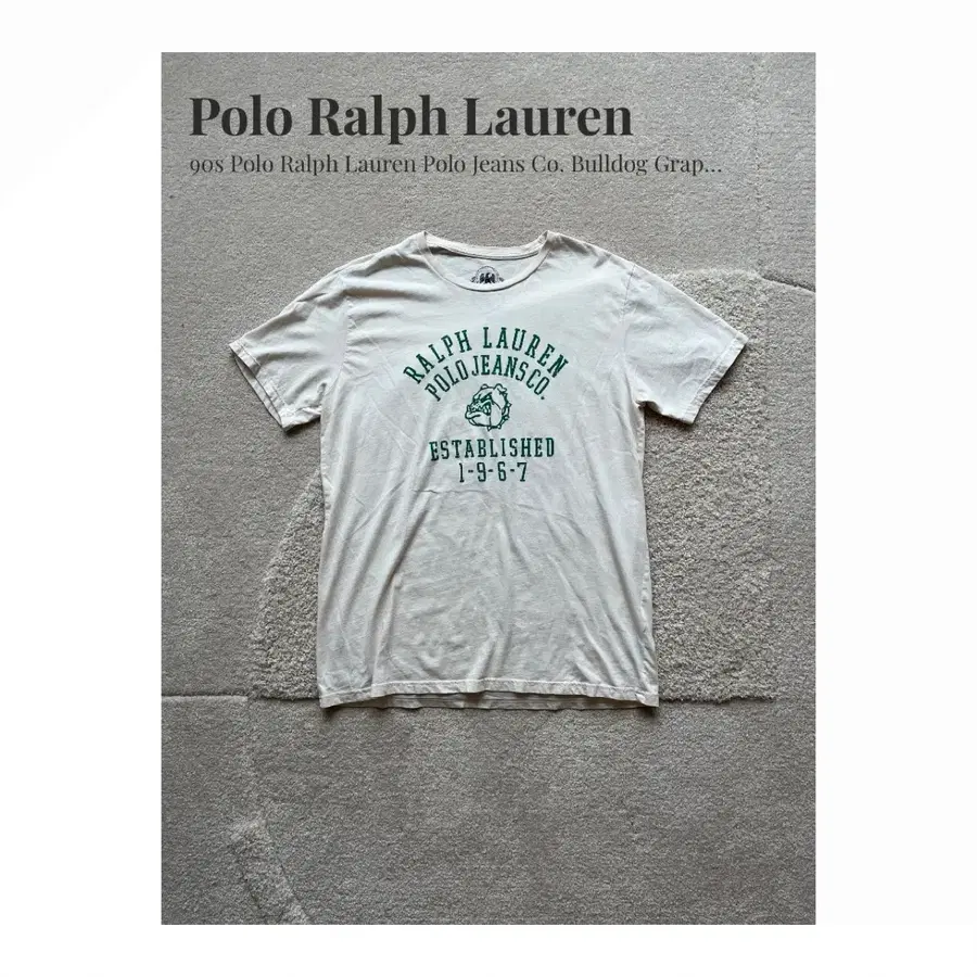 90s Polo Ralph Lauren 불독 그래픽 티셔츠 (105)