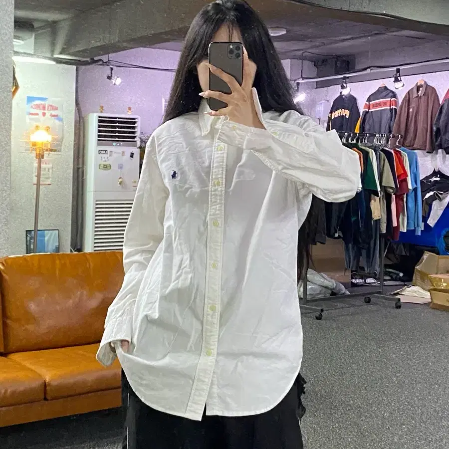 폴로랄프로렌 클래식핏 화이트 셔츠 B5376