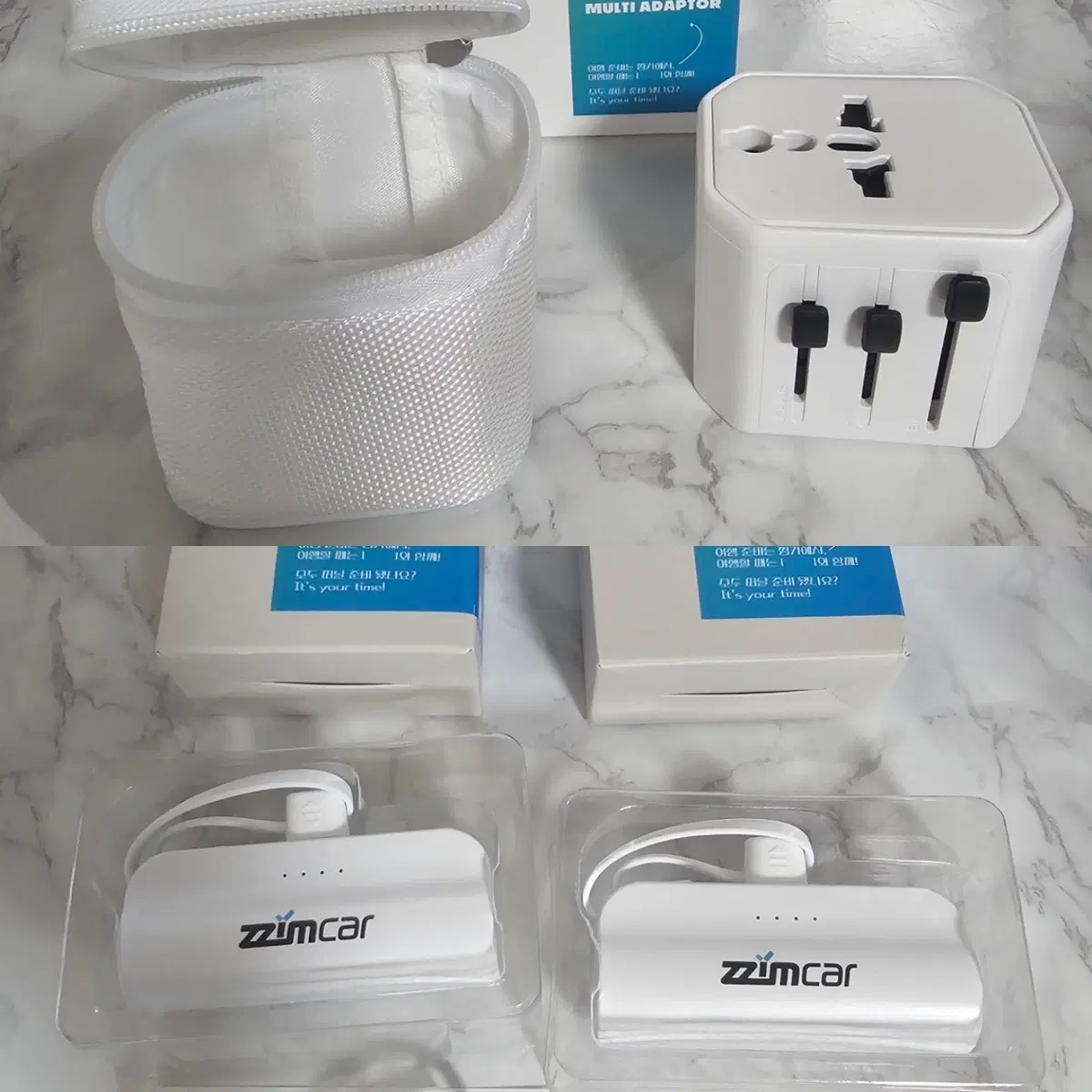 새상품-보조배터리 C타입 5000mAh 2개+ 멀티어댑터 2개 일괄판매