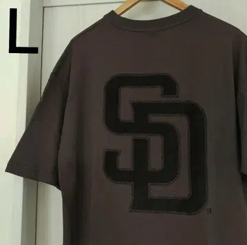 새상품 MLB 파드레스 반팔 T셔츠 자수 로고 코듀로이 L 브라운