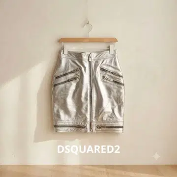 새상품 DSQUARED2 디스퀘어드2 메탈릭 미니 스커트 M 이탈리아제