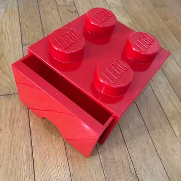 LEGO 블록형 수납 박스 서랍 빨간색