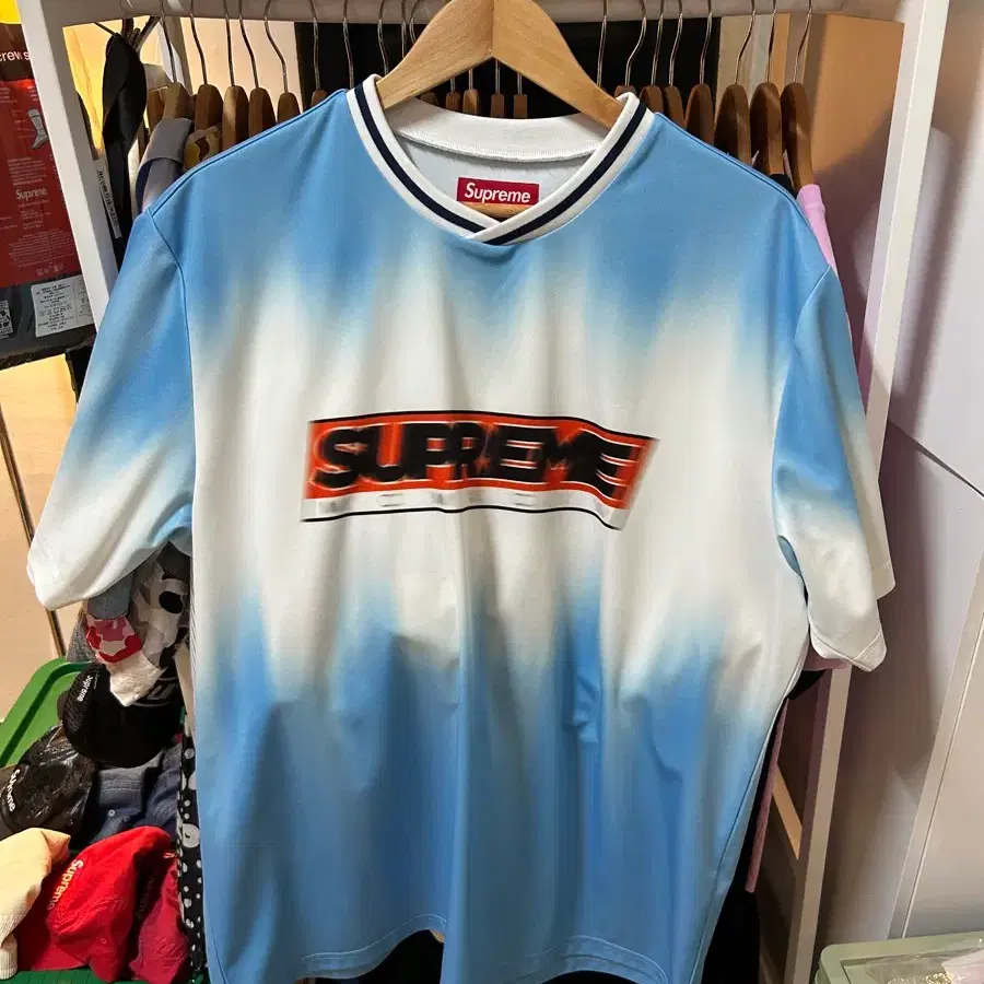 Supreme Blur Soccer Jersey Blue