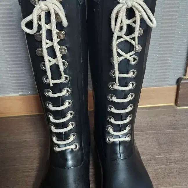 일세야콥센 레이스업 롱 레인부츠 38 블랙