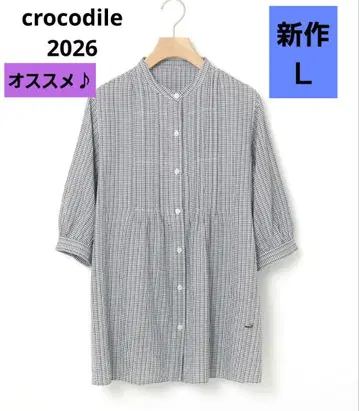 crocodile 핀턱 체크 튜닉 L
