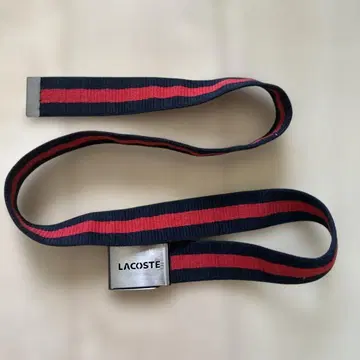 LACOSTE 클래식 보더 테이프 벨트 네이비 빨간색