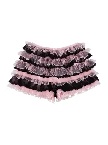 igusa STAR DOT LACE SHORTS 핑크&블랙