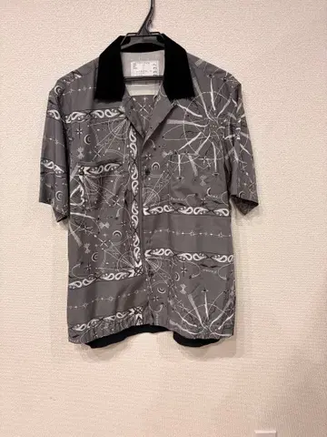 sacai 20-02337M 반팔 셔츠 그레이 사이즈 1