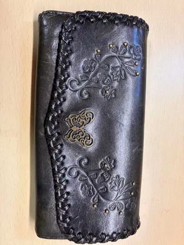 ANNA SUI 이단 접이식 가죽 지갑 버터플라이 꽃무늬