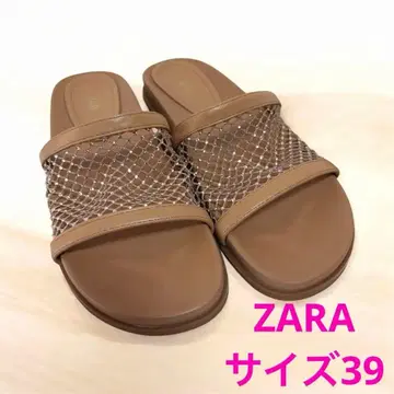 ZARA 비쥬 큐빅 메쉬 샌들 베이지