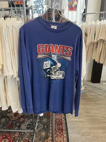 90s NFL GIANTS 블루 풋볼 긴팔 T셔츠 L 사이즈