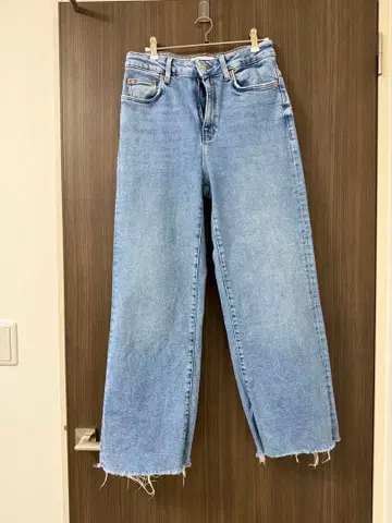 ZARA 스트레이트 와이드 팬츠 커팅 데님 EUR38