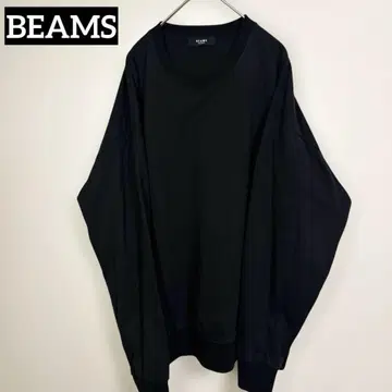 BEAMS HEART 긴팔 티셔츠 블랙 코튼 L 사이즈