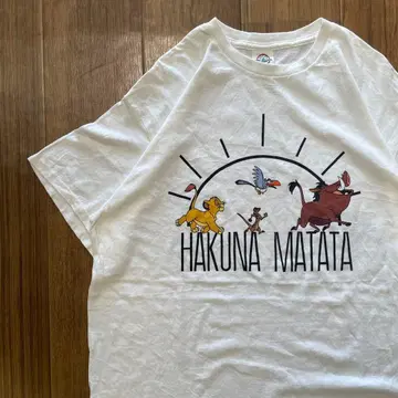 90년대 후반 하쿠나 마타타 라이온 킹 T셔츠 화이트
