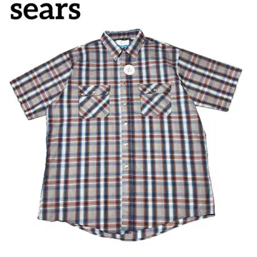 DEADSTOCK 70~80s sears 체크 셔츠 USA 제조