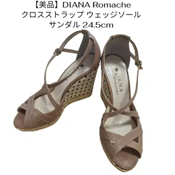 DIANA Romache 크로스 스트랩 웨지솔 샌들 24.5