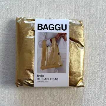 BAGGU 바구 BABY 에코백 메탈릭 골드 새상품 일본 한정판