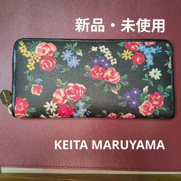 KEITA MARUYAMA 꽃무늬 라운드 지퍼 장지갑