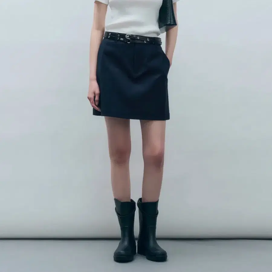 몽돌 시그니처 코튼 미니 스커트