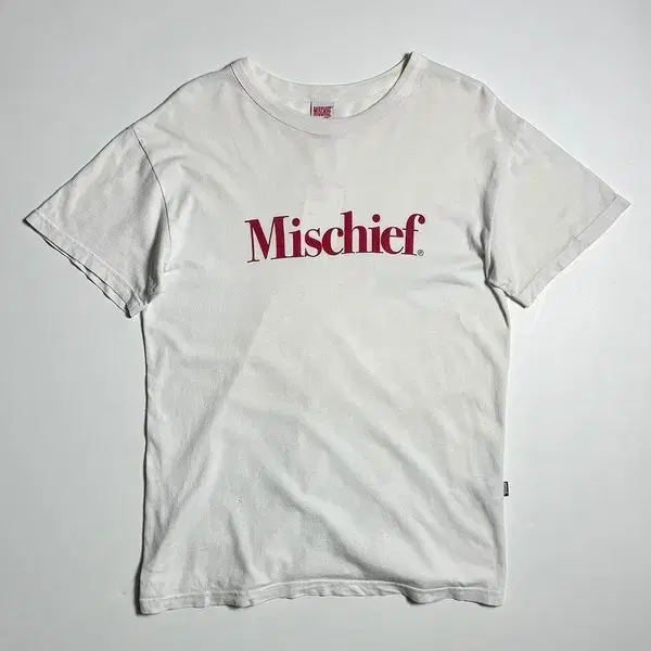 미스피츠 MSCHF 세리프체 로고 화이트 반팔 티셔츠 R2471