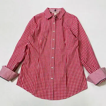 BROOKS BROTHERS 여성용 깅엄 체크 긴팔 셔츠